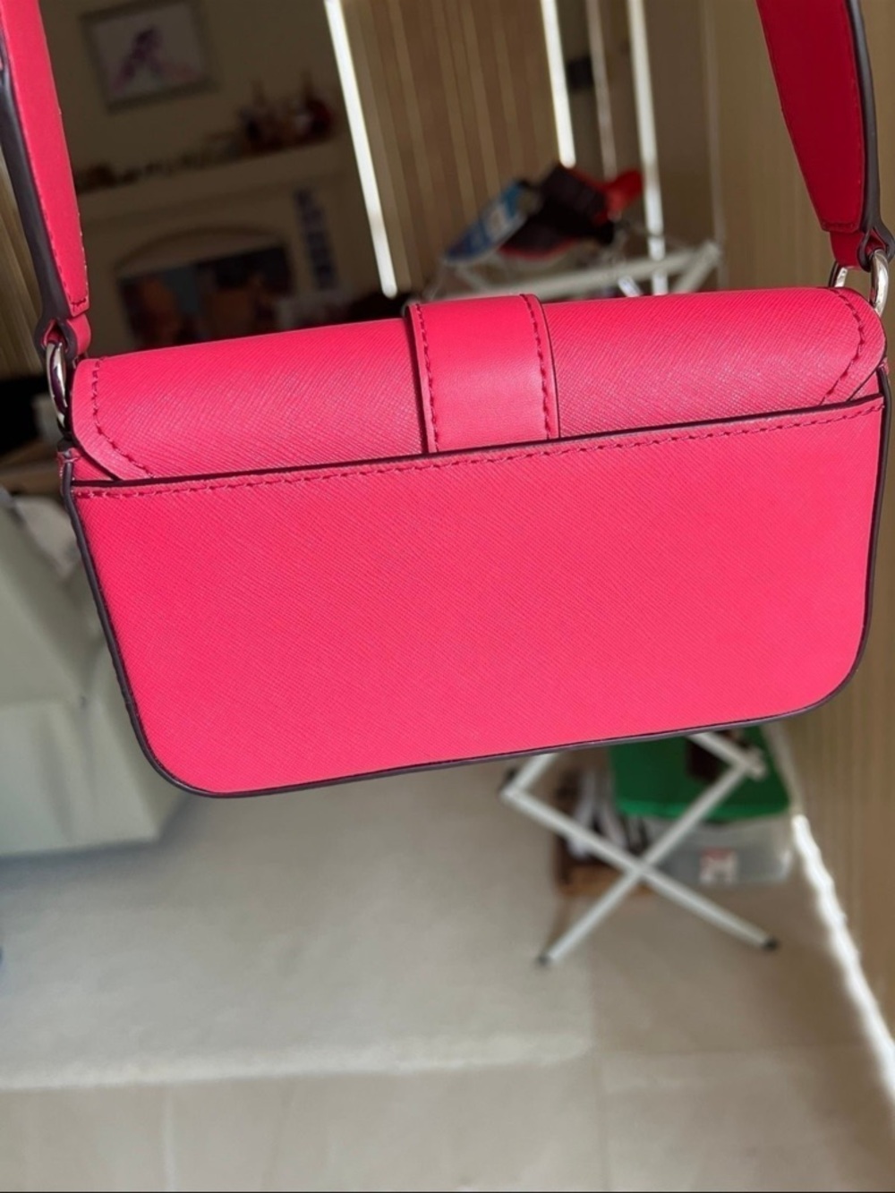 Michael Kors Hot Pink Leather Extra Small Crossbody Bag - Picture 5 of 10